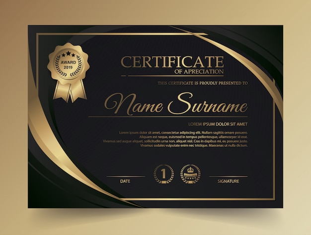 Certificate template with luxury and modern pattern,diploma,vector illustration