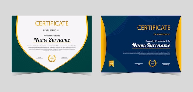 Certificate template with luxury and modern patterndiplomaVector illustration