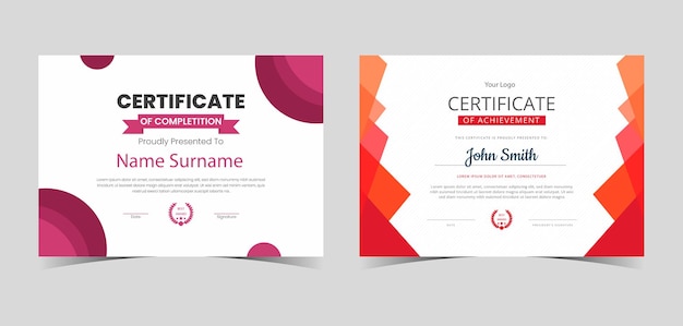 certificate template with luxury and modern patterndiplomaVector illustration