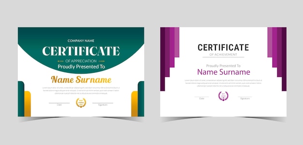 certificate template with luxury and modern patterndiplomaVector illustration