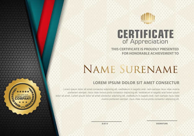 certificate template with luxury pattern diploma Vector illustration