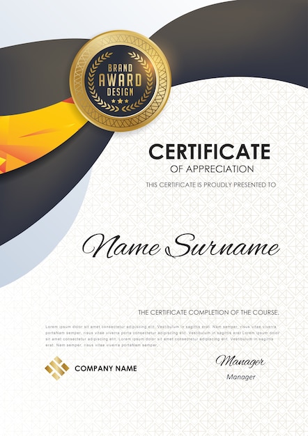 Certificate template with luxury pattern