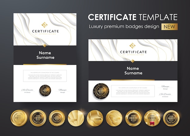 Certificate template with modern pattern