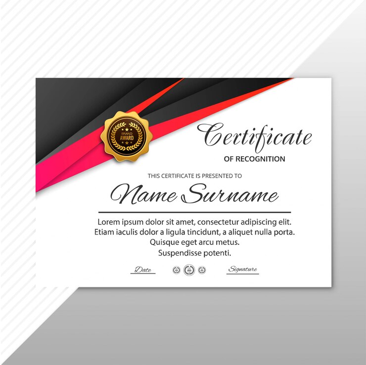 Vector certificate template with modern style design