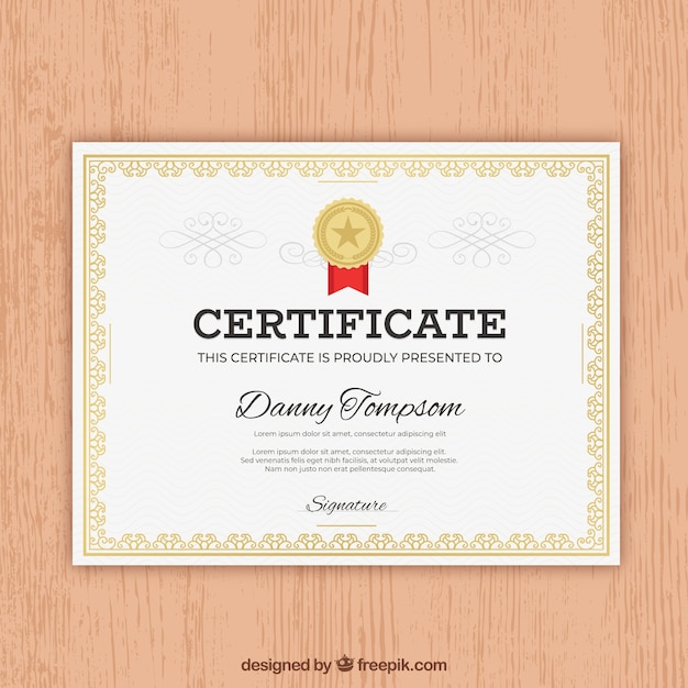 Vector certificate template with ornamental border