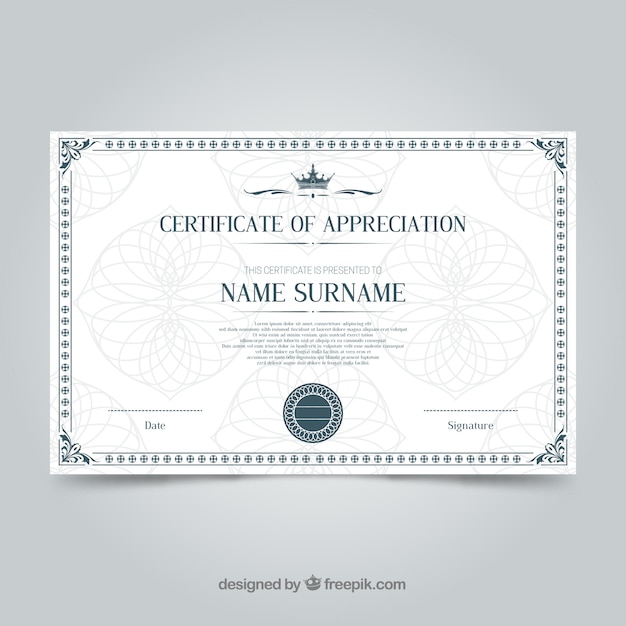 Certificate template with ornamental border