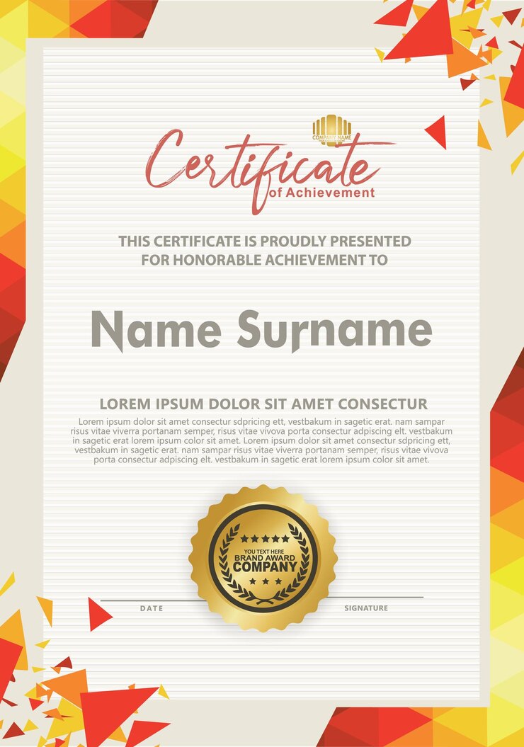 Vector certificate template with texture modern pattern background