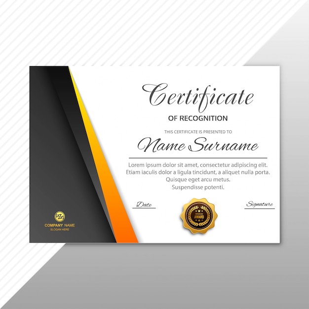 Vector certificate template