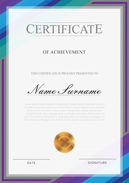 Vector certificate template