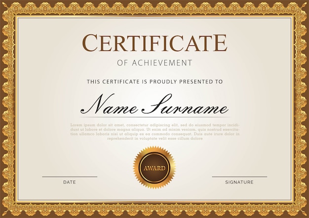 Vector certificate template