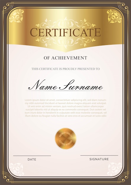 Vector certificate template