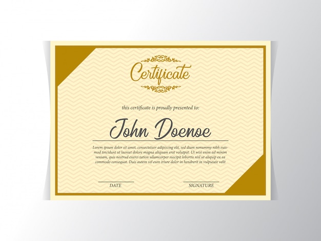 Vector certificate template