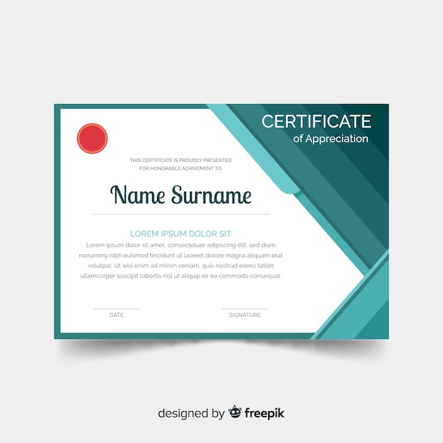 Vector certificate template