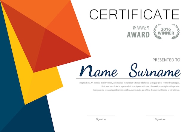 Certificate template