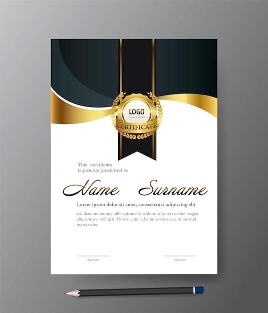 Certificate template.