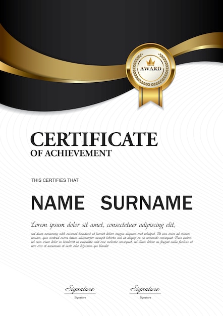 Vector certificate template