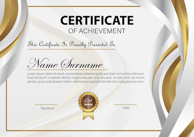 Vector certificate template