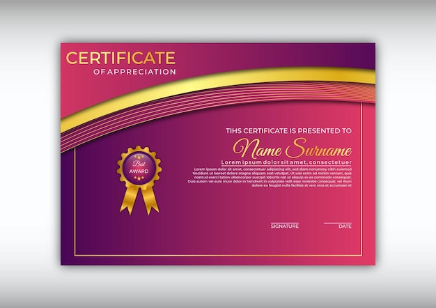 Vettore modello di certificato