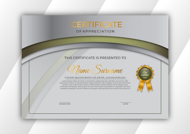 Vector certificate template