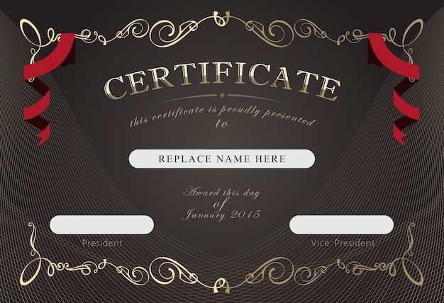 Vector certificate template