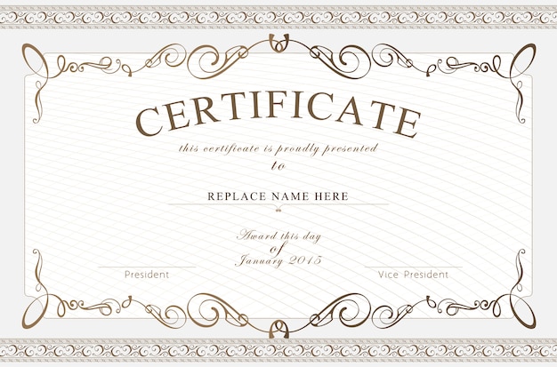 Vector certificate template