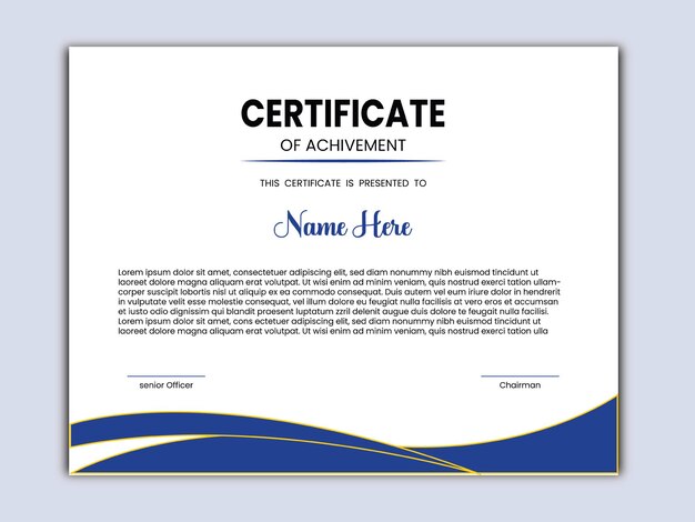 Vector certificate template