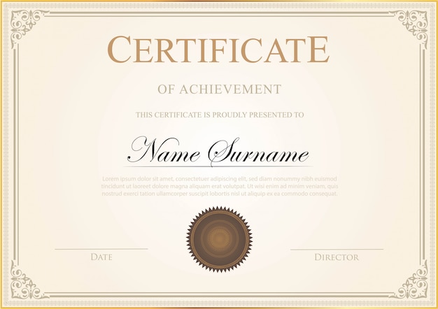 Vector certificate template