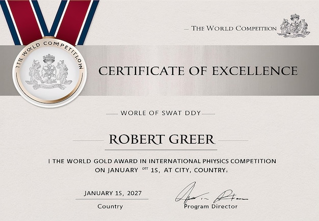 Vector a certificate of the worlds award from the year of 2011