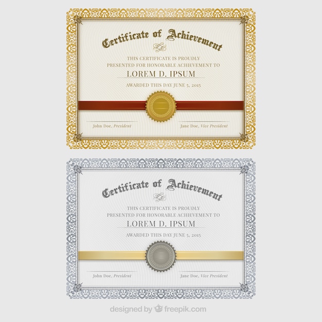 Сертификаты достижения
