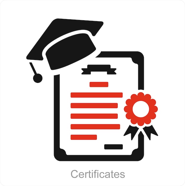 Vector certificates and document icon concept