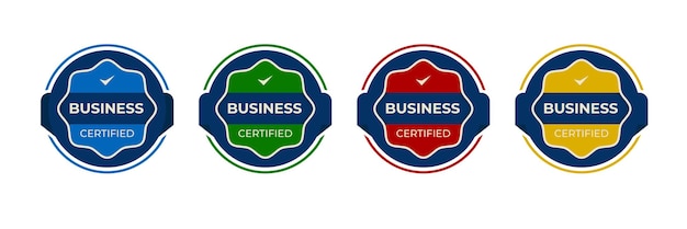 Design del badge di certificazione per l'industria del prodotto