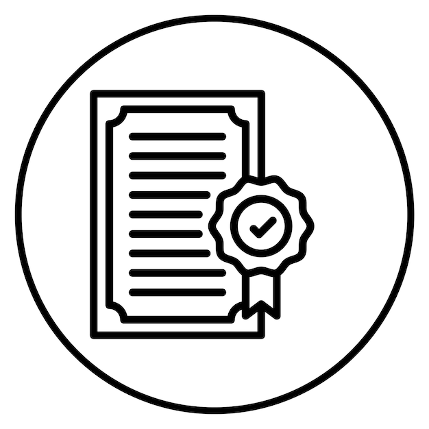 Векторное изображение значка сертификации может использоваться для соблюдения и регулирования
