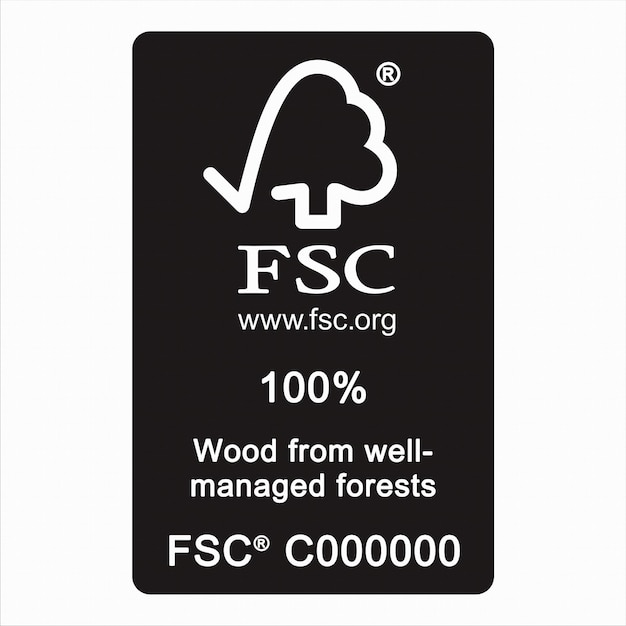 Vector certification logo international label fsc forest stewardship council trademarks standard wood