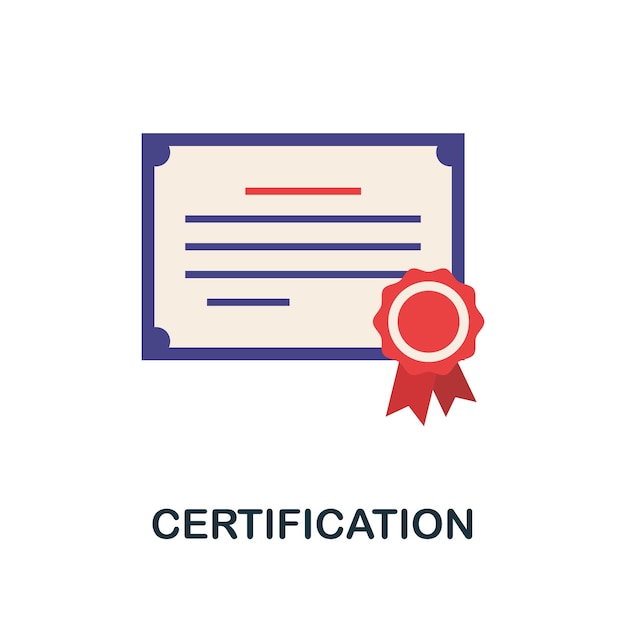 Certificeringspictogram Eenvoudig element uit online onderwijscollectie Creatief certificeringspictogram voor infographics van webontwerpsjablonen en meer