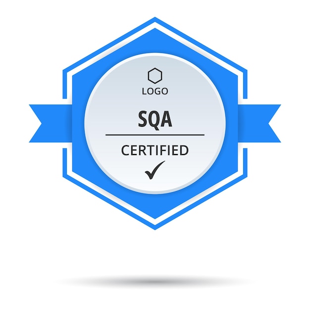 Vector certified badge logo design for company training badge certificates to determine based on criteria