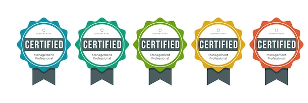 Vector certified badge professional profession certification base on criteria logo