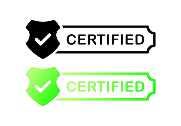 Certified Flat color certified product Vector icons