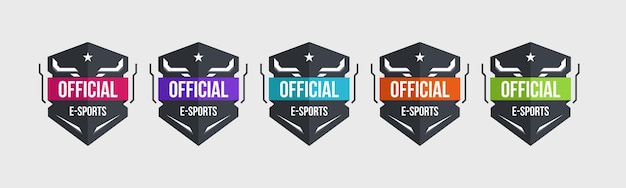 企業ブランドのゲームレベルeスポーツの認定ロゴバッジ