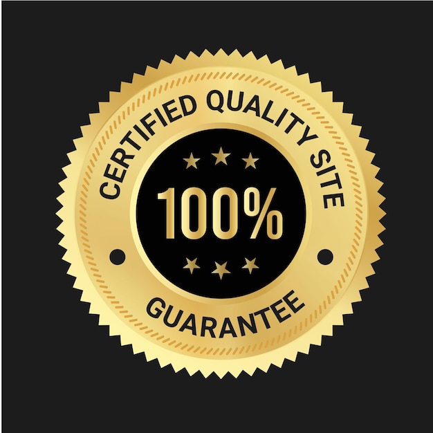 Certified Quality site Guarantee vector badge design Quality logo design