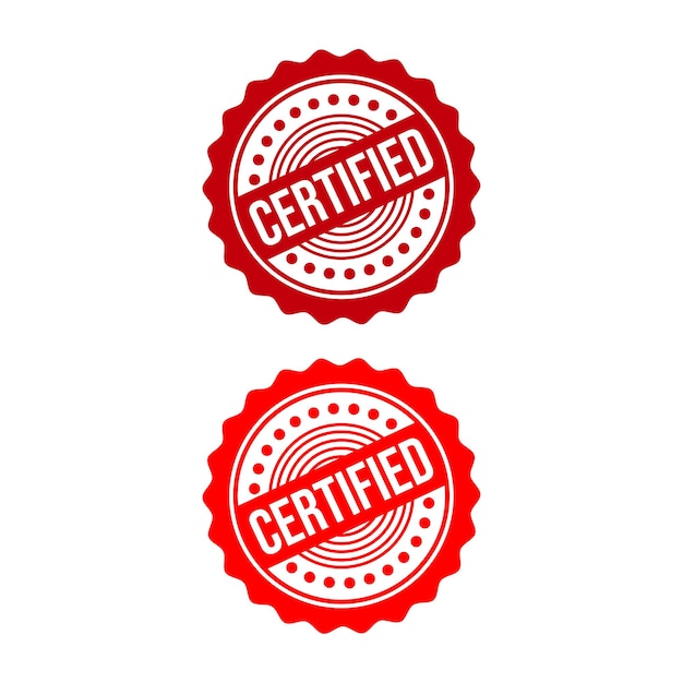 Сертифицированная резиновая марка Дизайн векторной иллюстрации