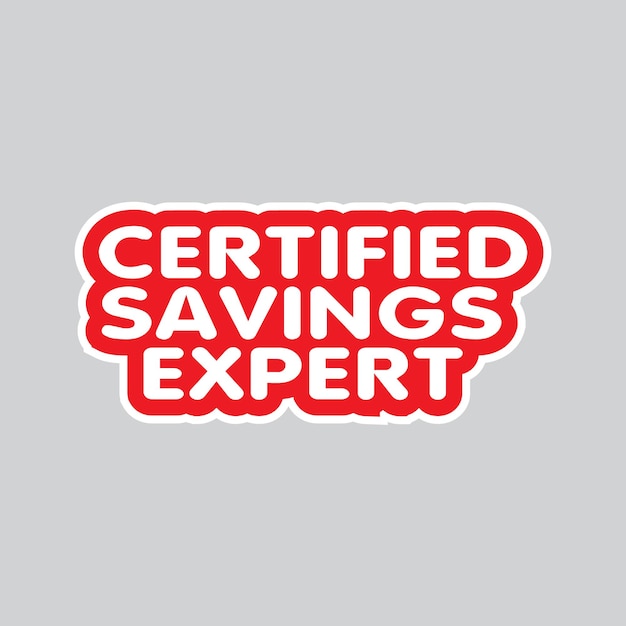 Certified Savings Expert のステッカーとロゴ