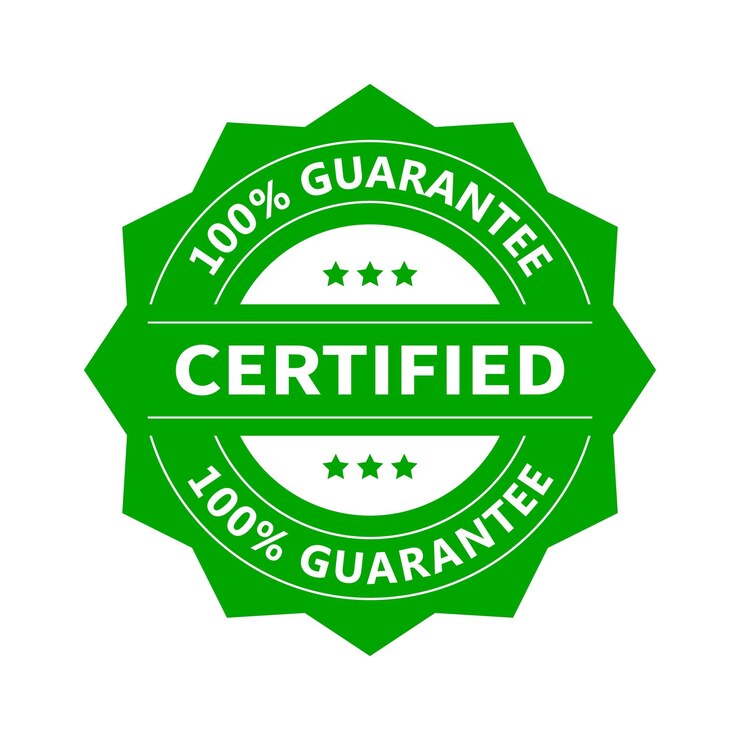 Vector certified vector green label for product quality seal