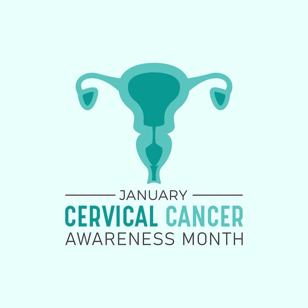 Cervical cancer awareness month is observed every year in january January is cervical cancer awareness month Vector template for banner greeting card poster with background Vector illustration