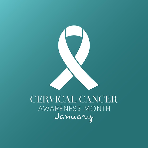 子宮頸がん啓発月間は毎年 1 月に観察されます 1 月は子宮頸がん啓発月間です 背景ベクトル イラスト バナー グリーティング カード ポスターのベクトル テンプレート