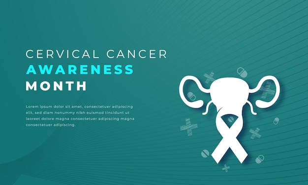 Cervical Cancer Awareness Month Paper cut Vector Design Illustration for Background Poster Banner