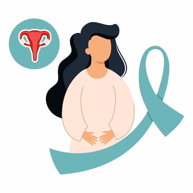 Vector cervical cancer world cancer awareness day women health