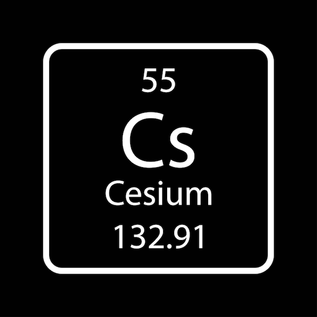 Cesiumsymbool Scheikundig element van het periodiek systeem Vectorillustratie