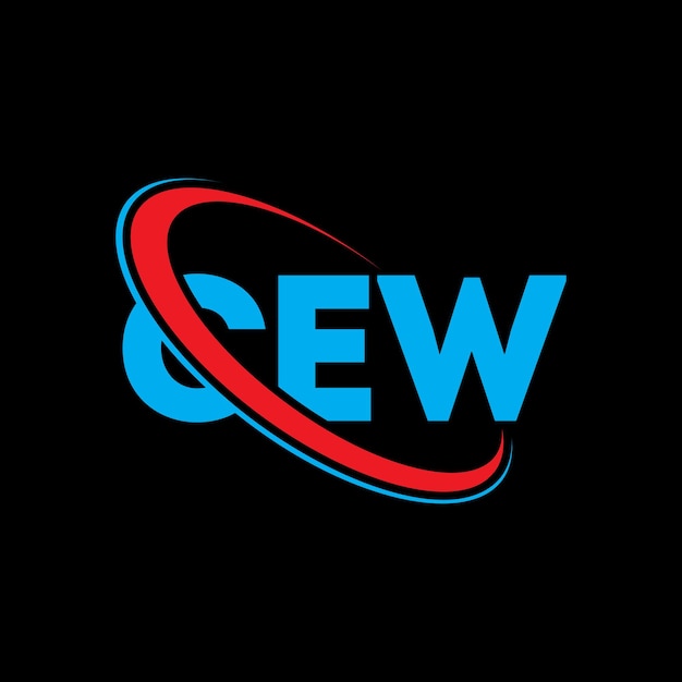 Cew ロゴ  cew 文字 cew レター ロゴ デザイン イニシャル cew のロゴは円と大文字のモノグラムで結びついています cew はテクノロジー事業と不動産ブランドのタイポグラフィーです