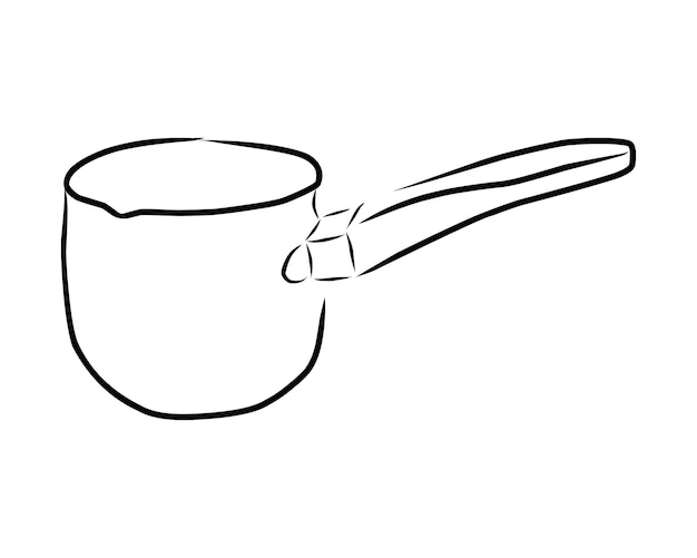 Cezve for coffee vector Hand drawn sketch