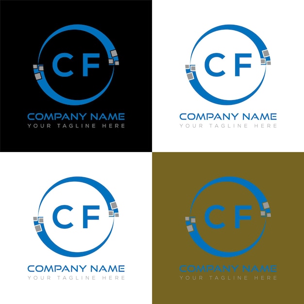 CF initial modern logo design vector icon template